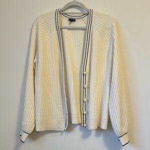 Talbots Button Down Ivory Cardigan Size L